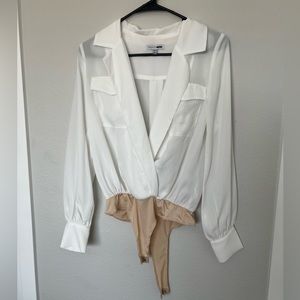 White “Button Down” Bodysuit